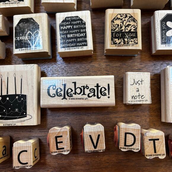 Craft lot of stamps (35) variety holiday gift tags new baby alphabet letters - Picture 6 of 13